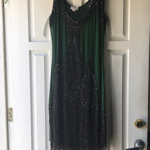 emerald flapper dress